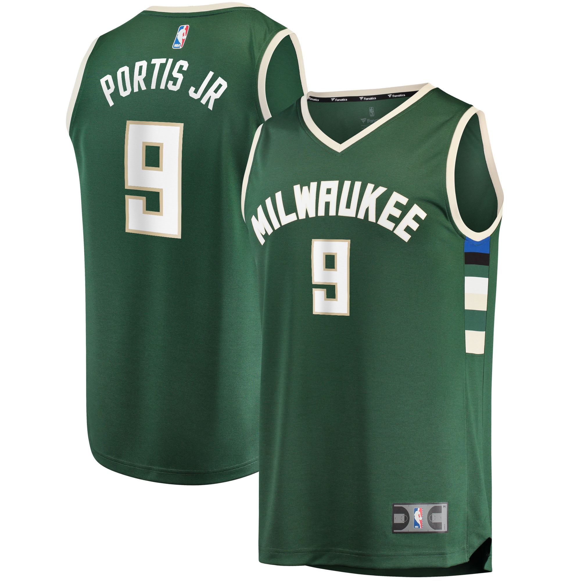 Men's Fanatics Bobby Portis Green Milwaukee Bucks Fast Break Replica Jersey - Icon Edition